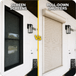 Install of Fortress Screen vs roll-down shutters
